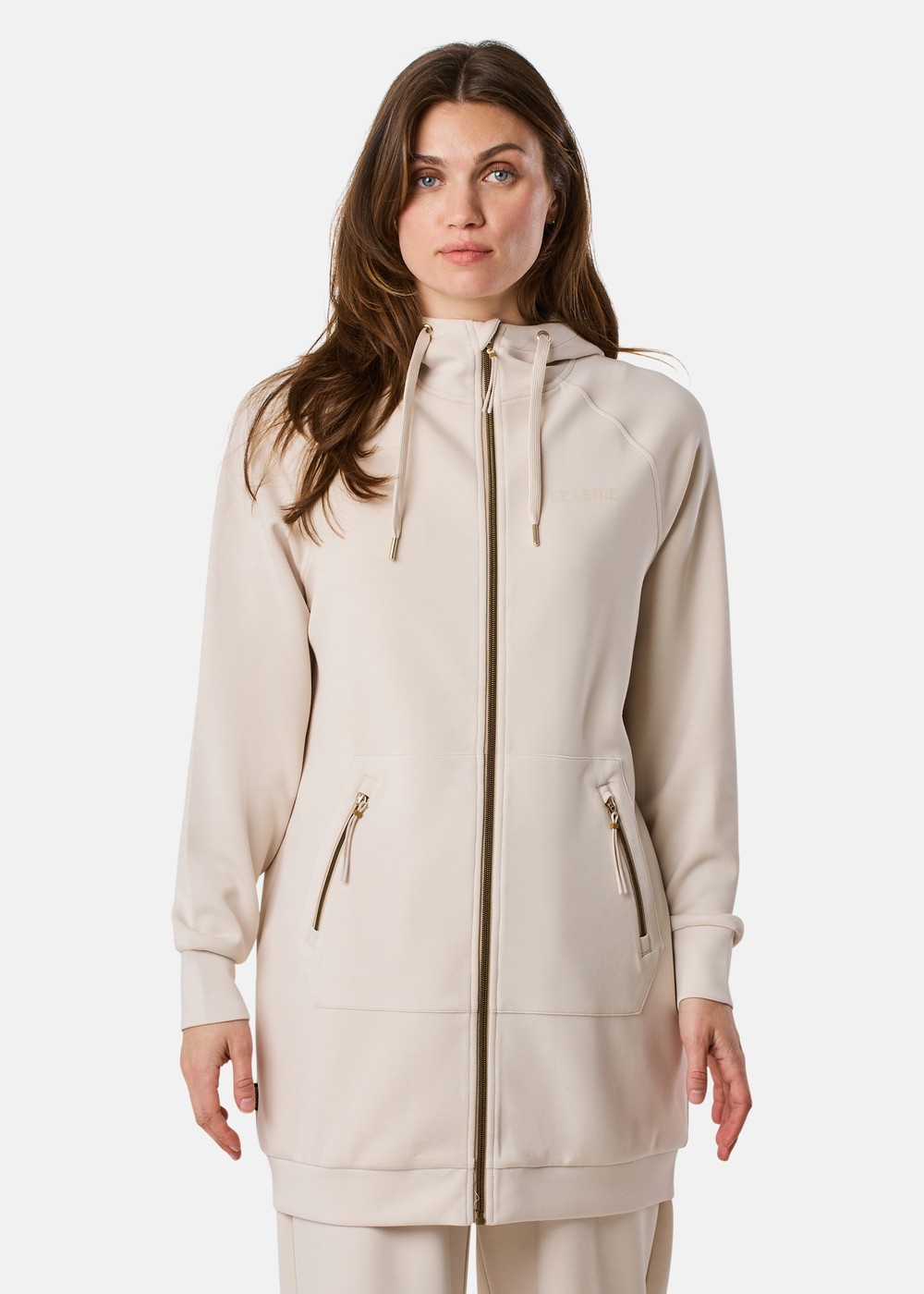 Lounge Relax Zip Hood Long W, Lt Beige, 46,  Hoodies Lounge Relax Zip Hood Long W, Lt Beige, 46,  Hoodies