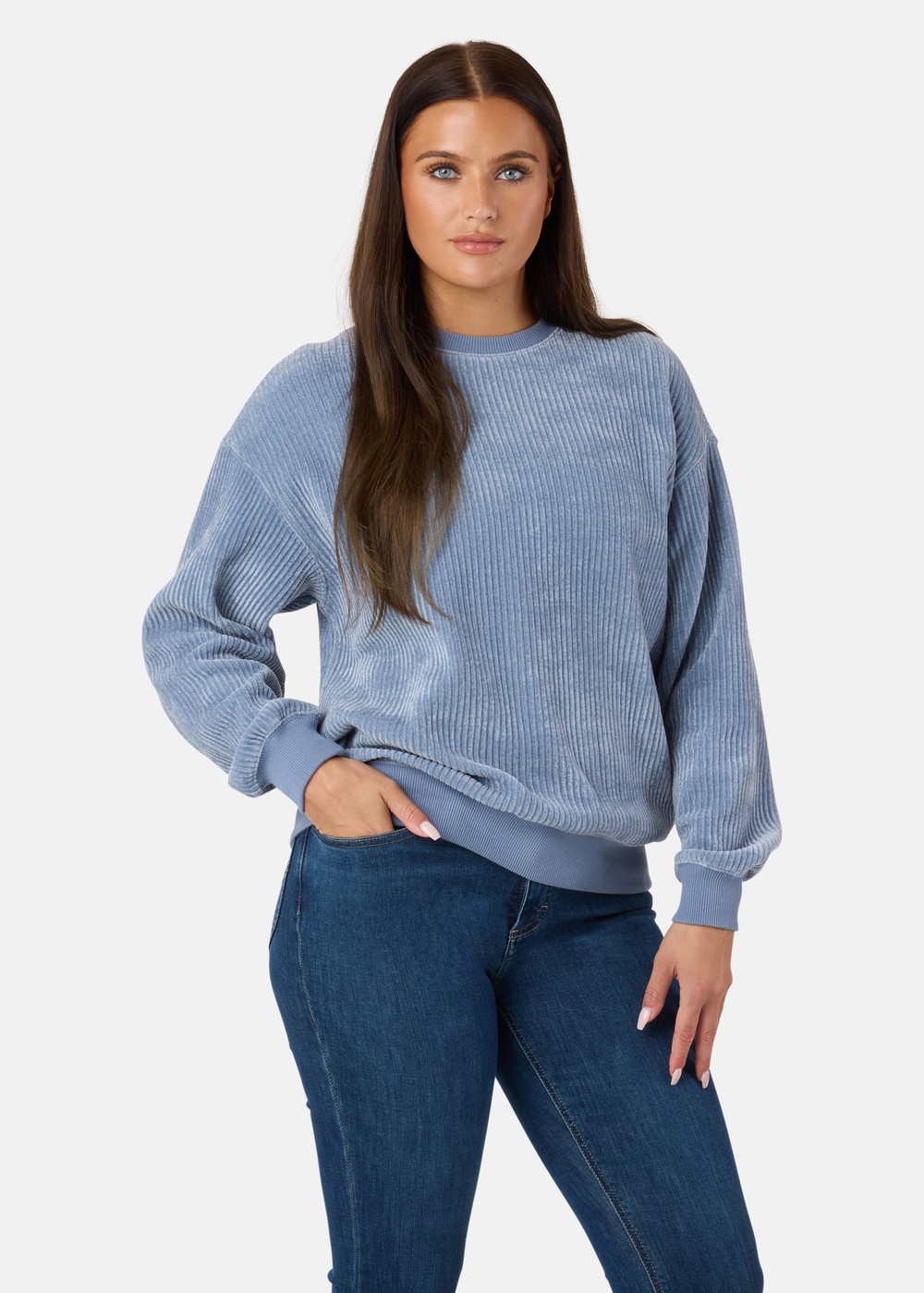 Chenille Lounge Crew Neck W, Dusty Blue, 38,  Sweatshirts Chenille Lounge Crew Neck W, Dusty Blue, 38,  Sweatshirts