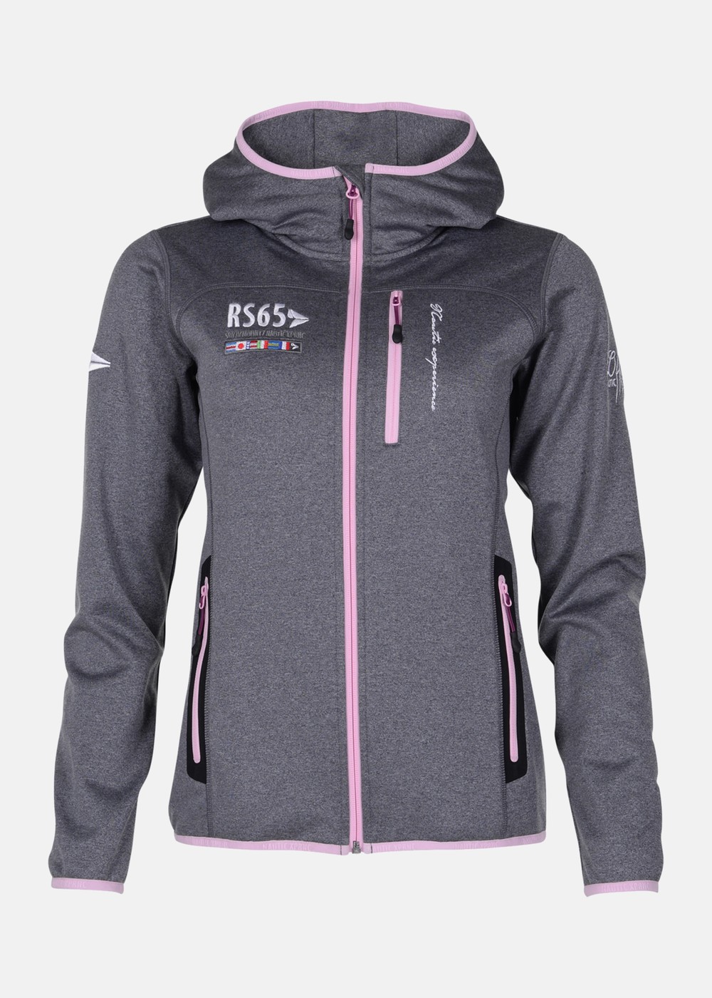 Pacific Hooded Fleece Jacket W, Grey Melange/Lt Pink, 34,  Fleecetröjor Pacific Hooded Fleece Jacket W, Grey Melange/Lt Pink, 34,  Fleecetröjor