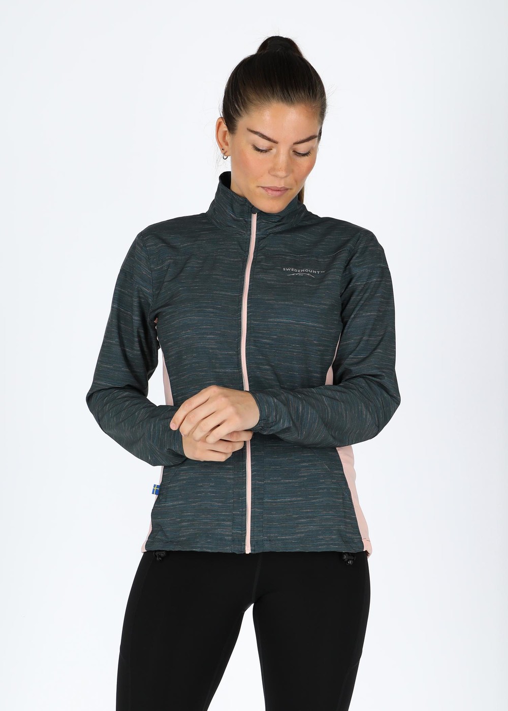 Running Jacket W, Olive Melange/Peach, 46,  Träningsjackor Running Jacket W, Olive Melange/Peach, 46,  Träningsjackor