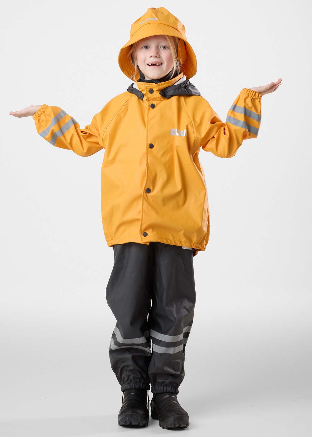 Rusk Rain Set Jr, Mustard Yellow/Charcoal, 90,  Byxor Rusk Rain Set Jr, Mustard Yellow/Charcoal, 90,  Byxor