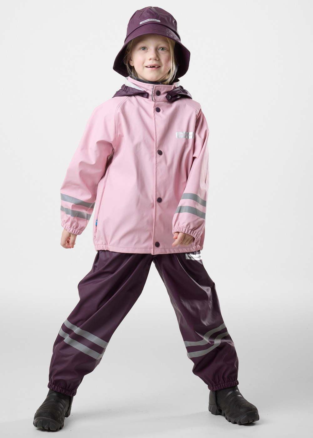 Rusk Rain Set Jr, Lt Pink/Plum, 130,  Byxor Rusk Rain Set Jr, Lt Pink/Plum, 130,  Byxor