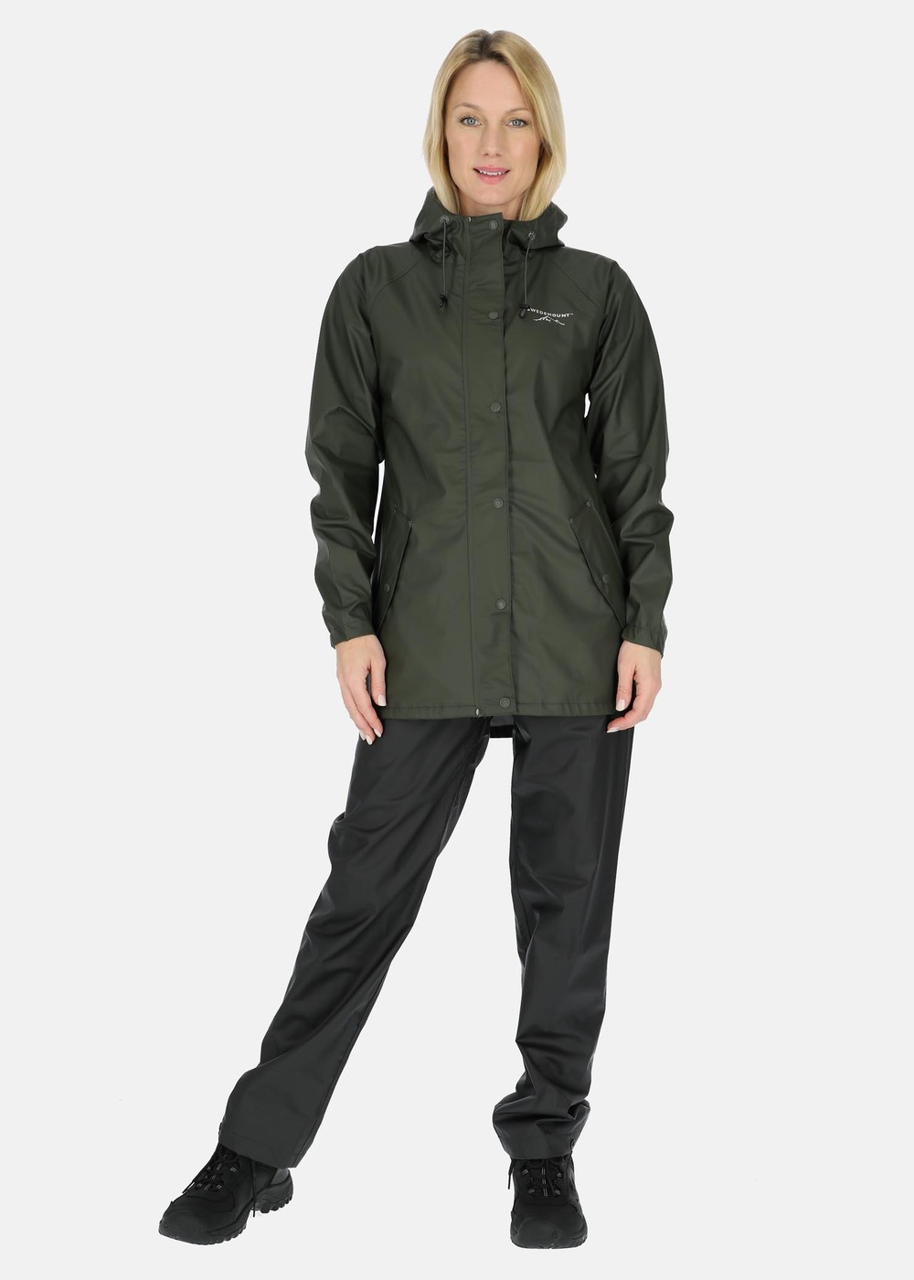 Tjärnö Rain Set W, Olive/Black, 48,  Set Regnjackor + Byxor