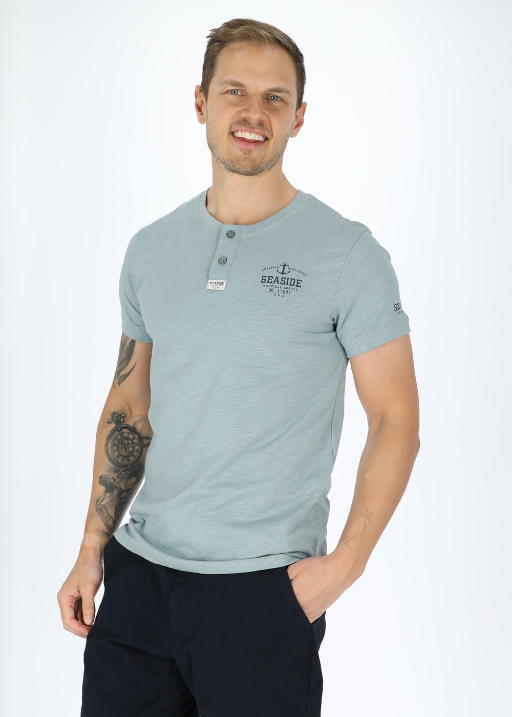 Coos Bay Tee, Sage Green, S,  Strandkläder