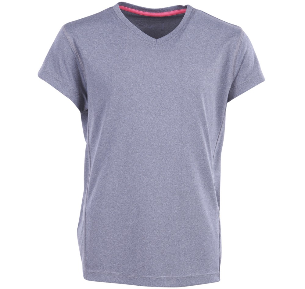 Active Tee Jr, Dk Grey Melange/Hot Pink, 120,  Löparkläder