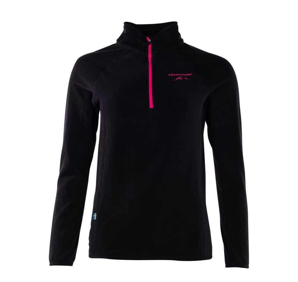 Geilo Half-Zip Fleece W, Black/Fresh Pink, 38,  Fleecetröjor