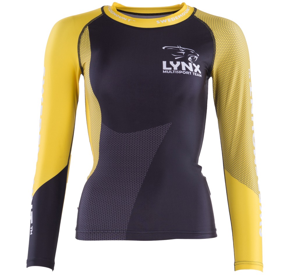 Lynx Compression Shirt  W, Black/Yellow, 40,  Löpartröjor