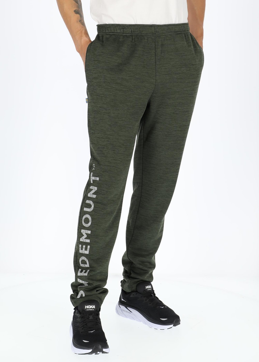 Training Logo Pants, Olive Melange/Lt Grey Melange, S,  Vardagsbyxor