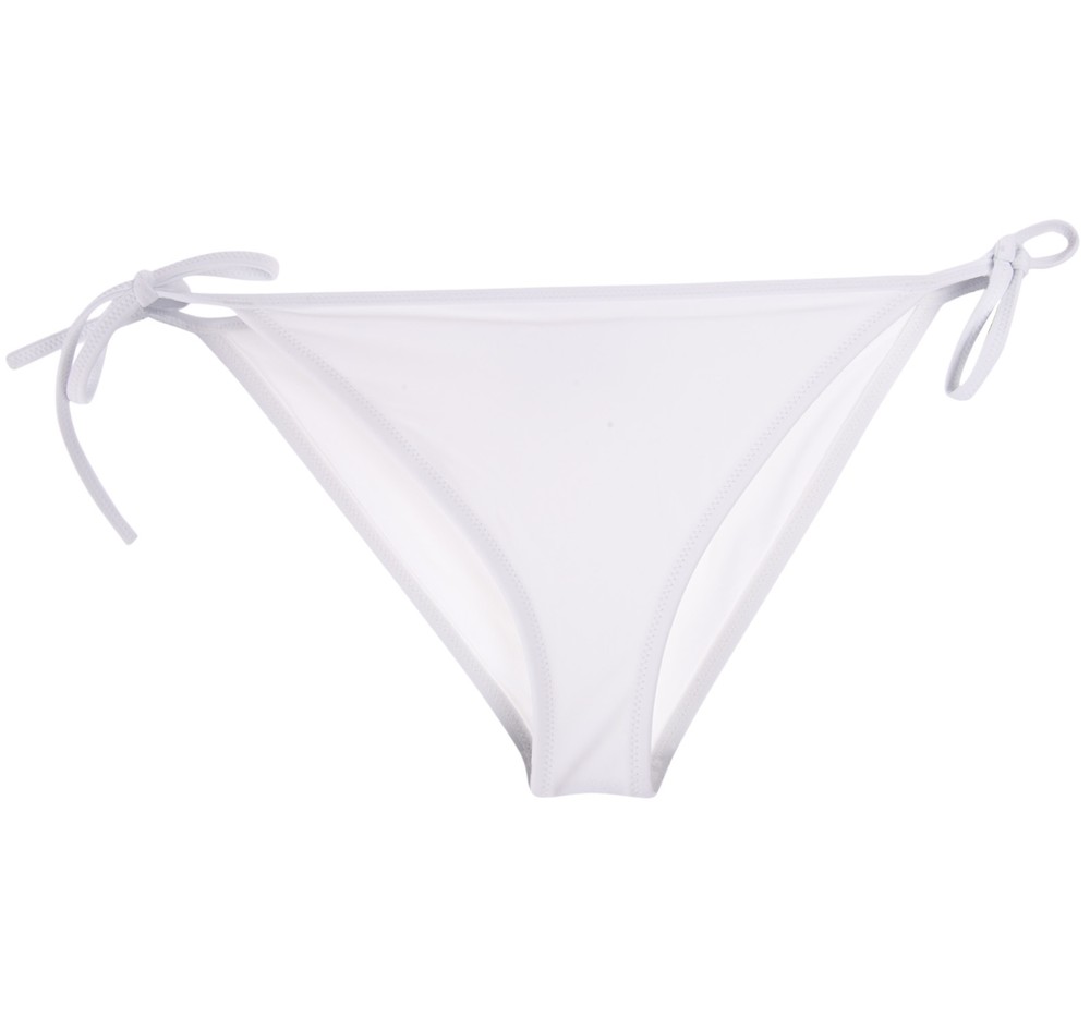 String Side-Tie Bikini, White, L,  Bikinis