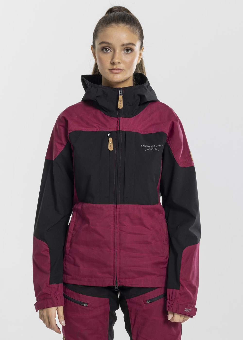 Nordkap Stretch Jacket W, Burgundy/Black, 36,  Jackor