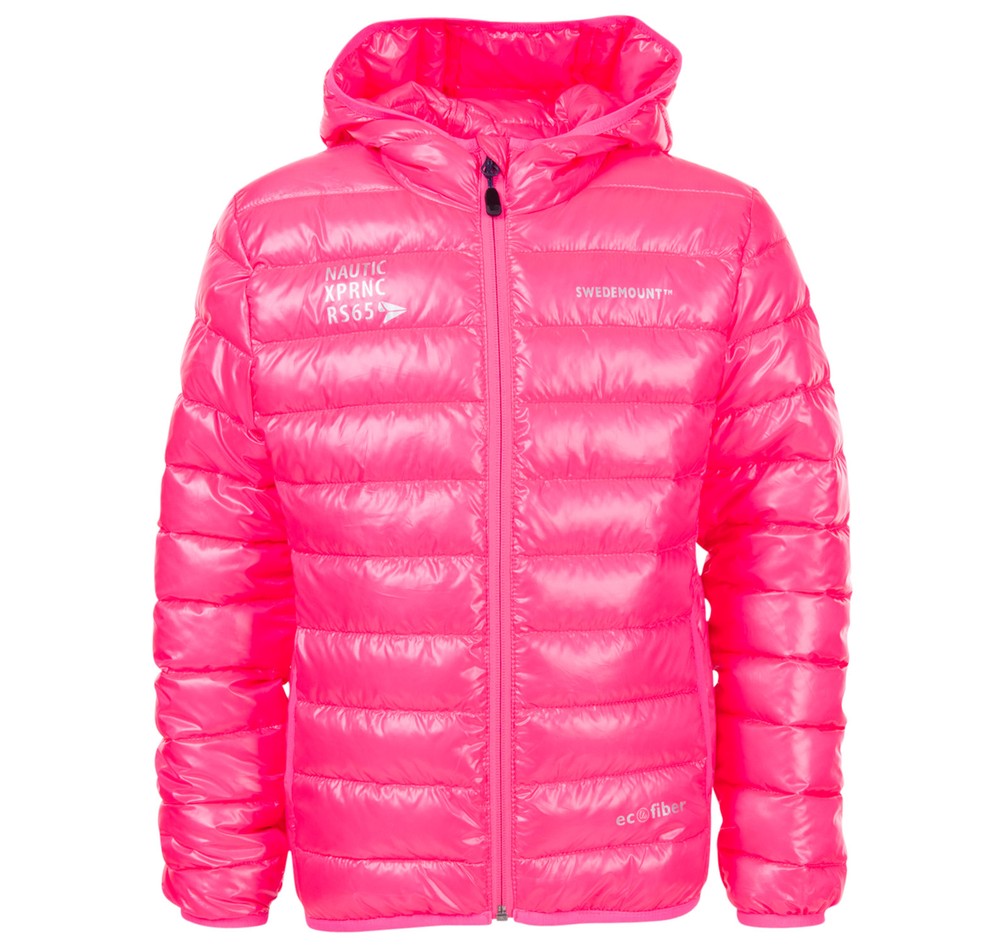 Nautic Hooded Light Jacket Jr, New Pink/Navy, 160,  Vinterjackor