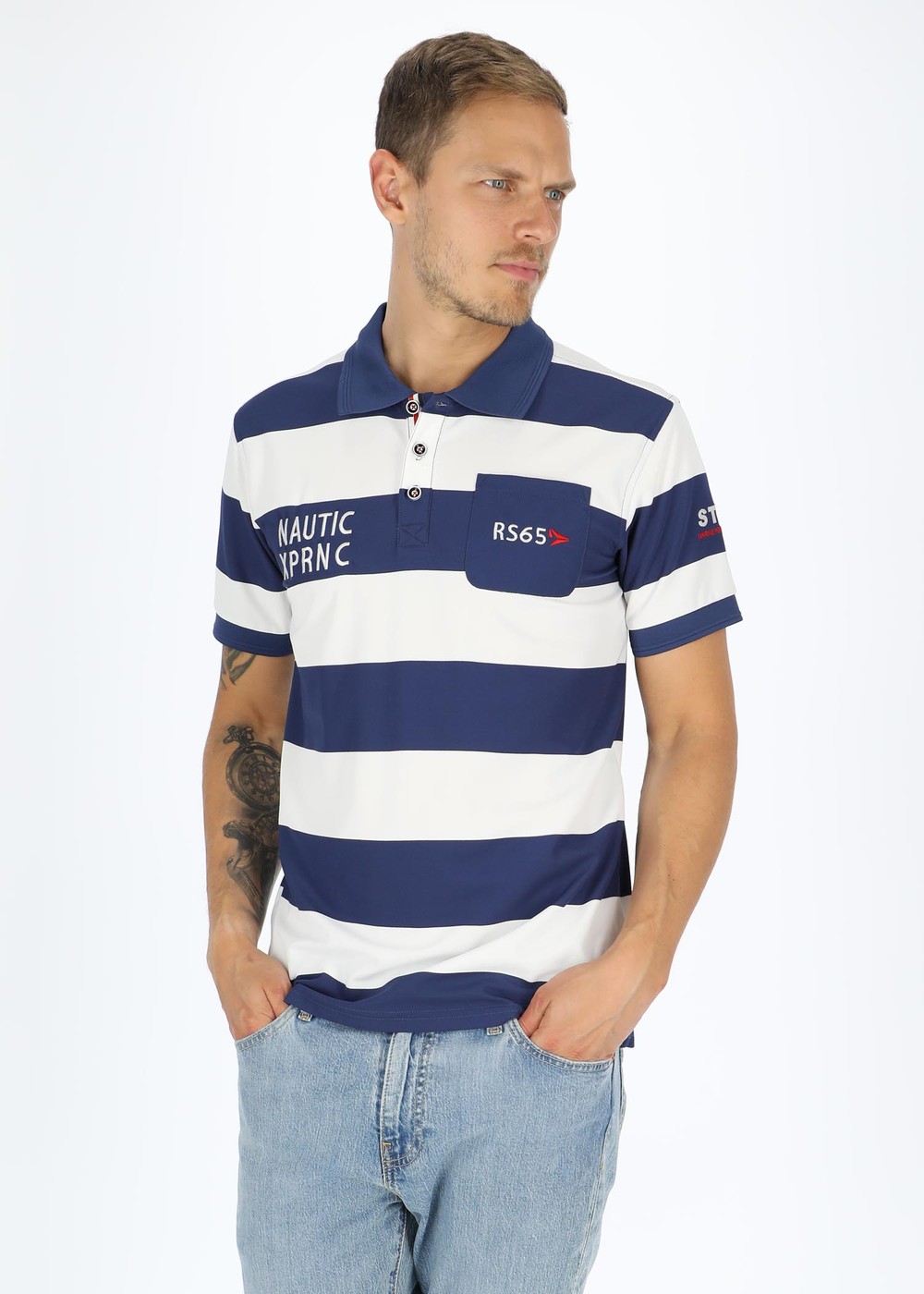 Kattegatt Piké, Pacific Blue/White, S,  Tränings-T-Shirts