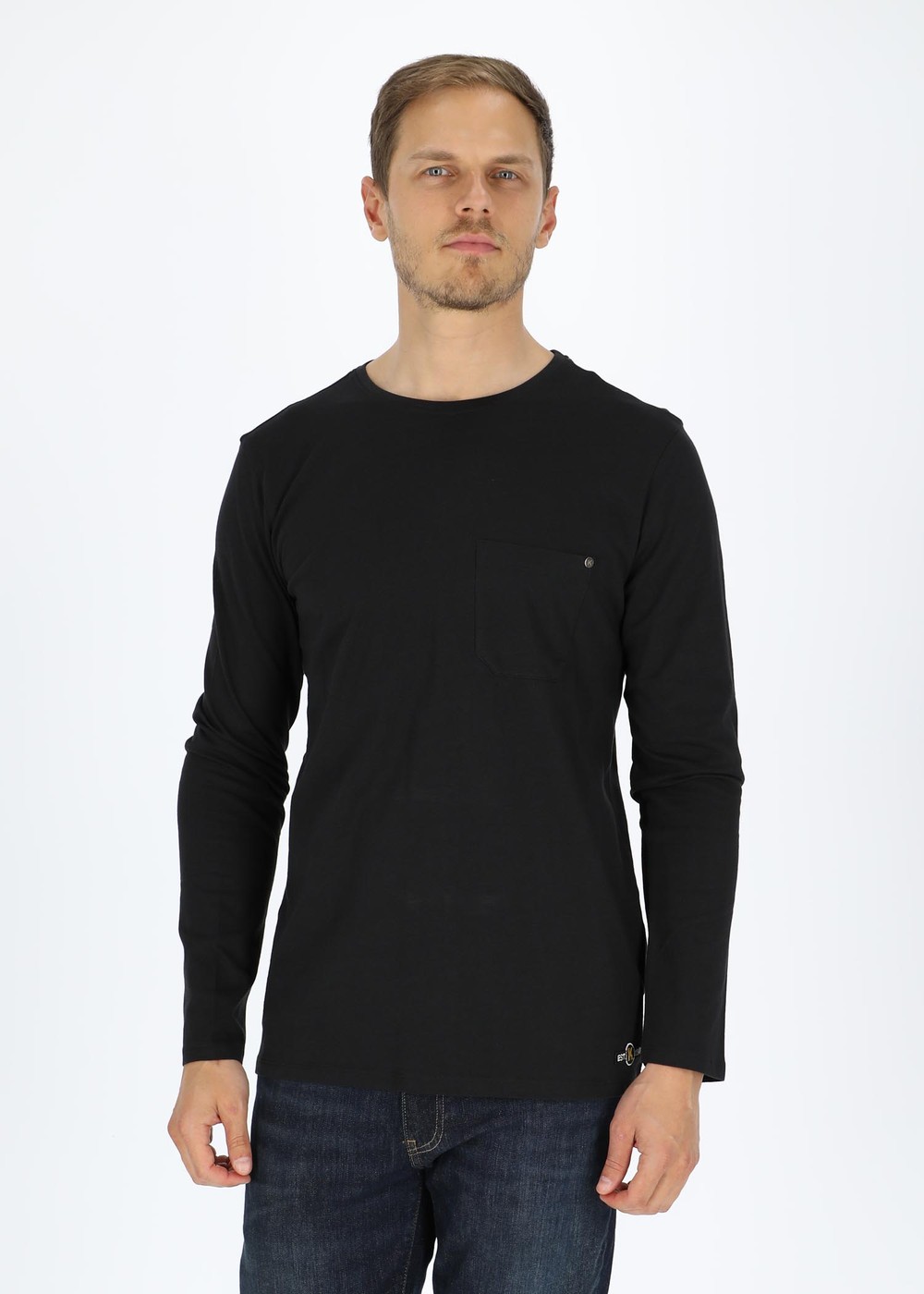 Long Sleeve Pocket Tee, Black, 4xl,  T-Shirts