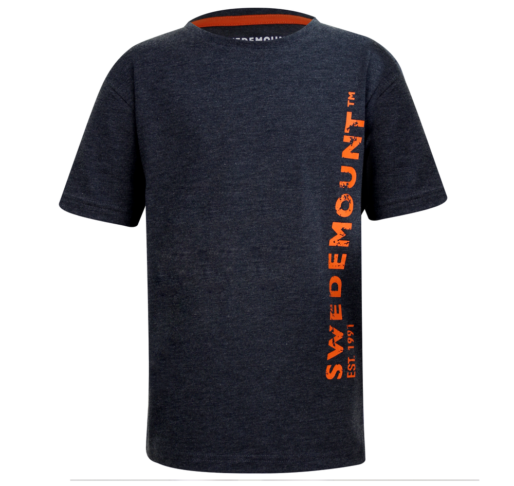 Est 91 Tee Jr, Charcoal Melange/Orange, 140,  T-Shirts