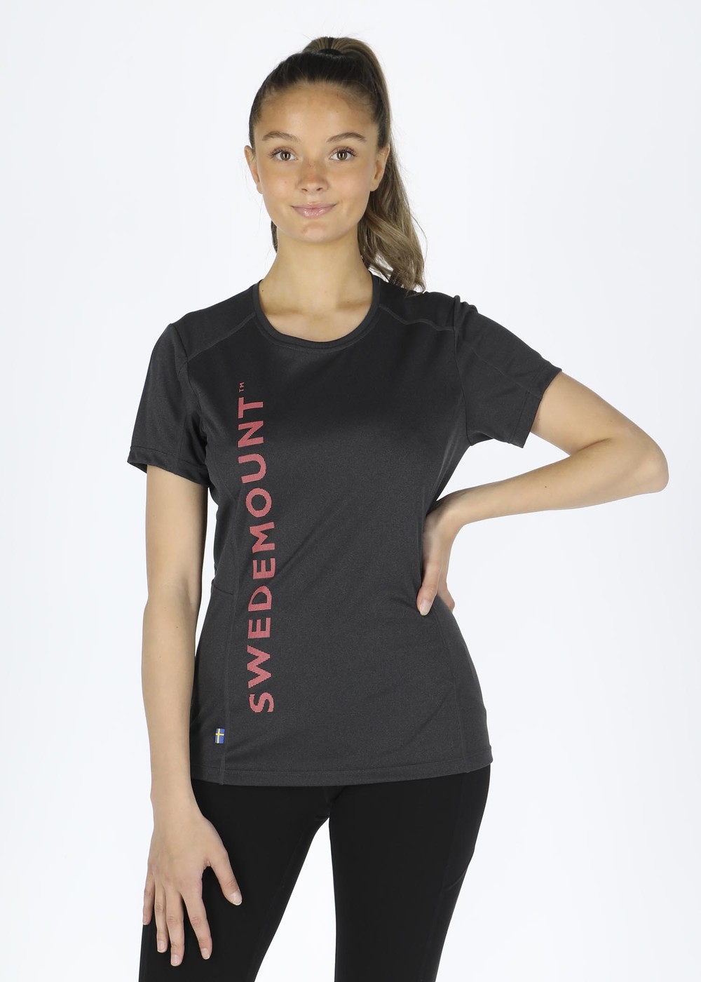 Training Logo Tee W, Charcoal Melange/New Pink, 34,  Tränings-T-Shirts Training Logo Tee W, Charcoal Melange/New Pink, 34,  Tränings-T-Shirts