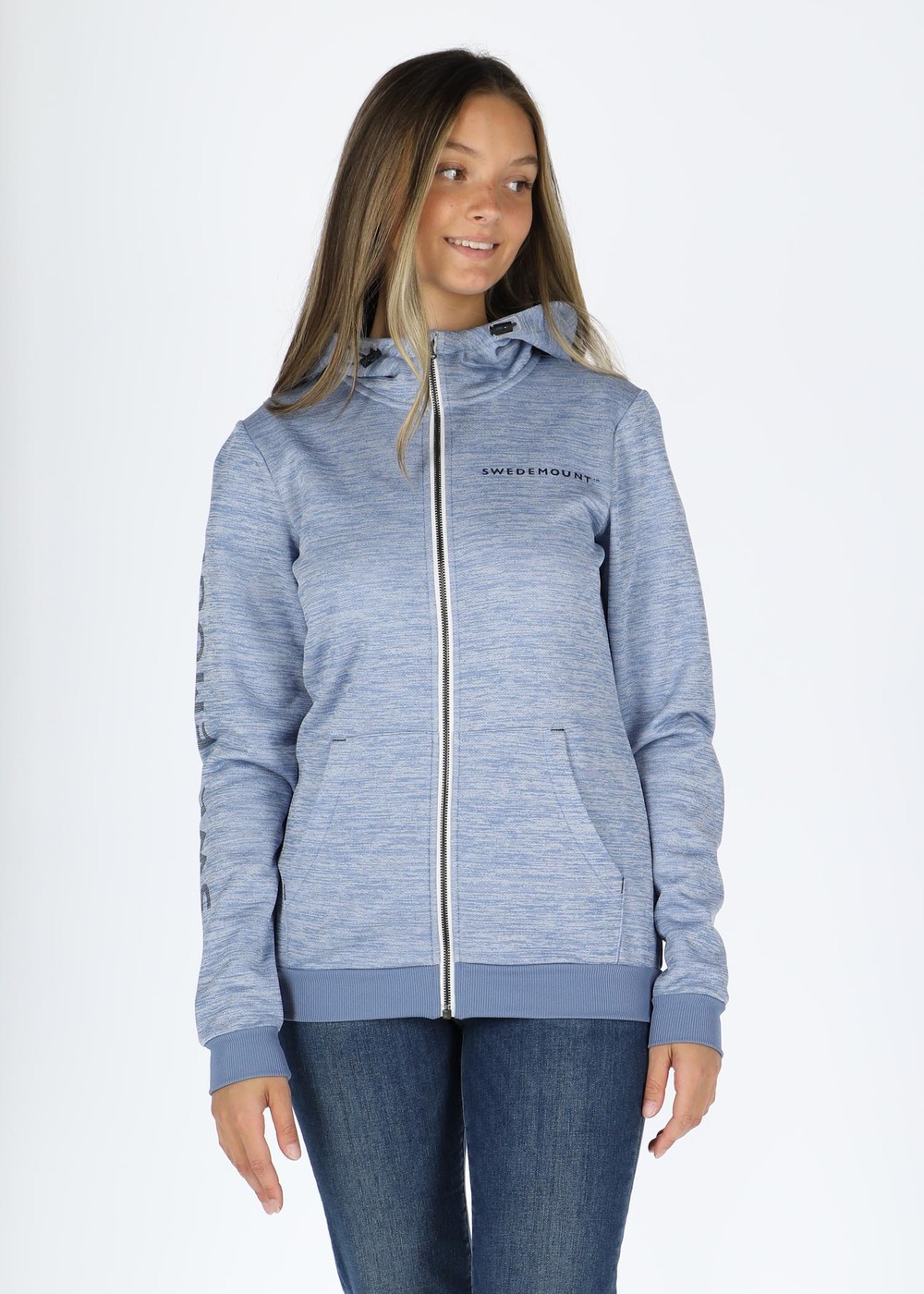 Training Logo Zip Hood W, Lt Blue Melange/Navy Melange, 46,  Hoodies Training Logo Zip Hood W, Lt Blue Melange/Navy Melange, 46,  Hoodies