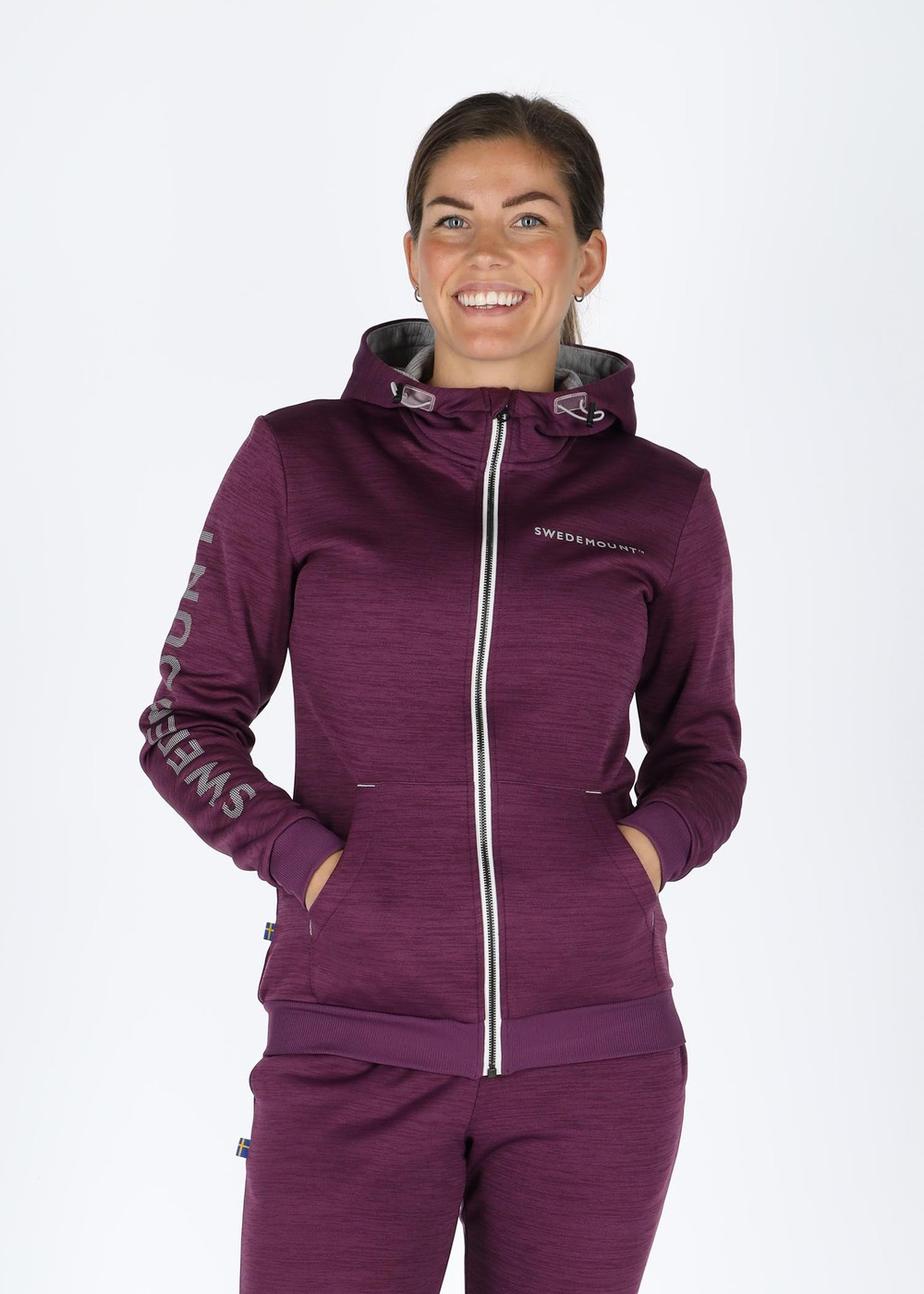 Training Logo Zip Hood W, Plum, 34,  Hoodies
