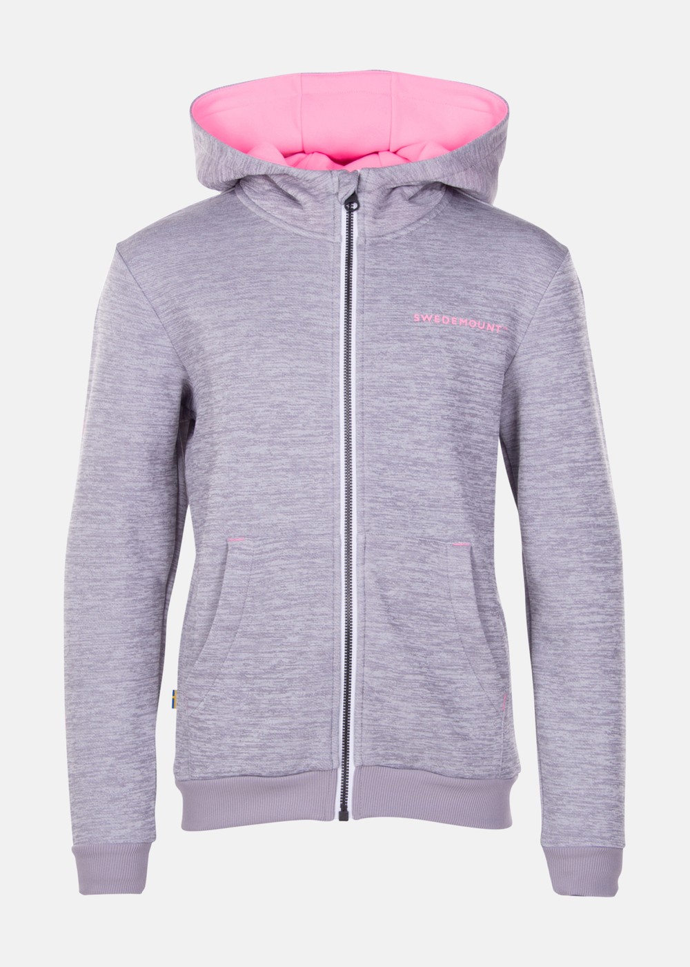 Training Logo Zip Hood Jr, Lt. Grey Melange/Lt. Pink, 170,  Hoodies