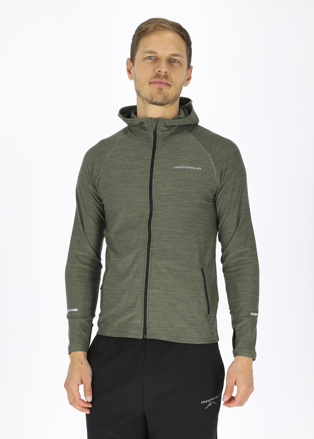 Multi Hood Fullzip, Olive Melange/Black, Xs,  Tröjor