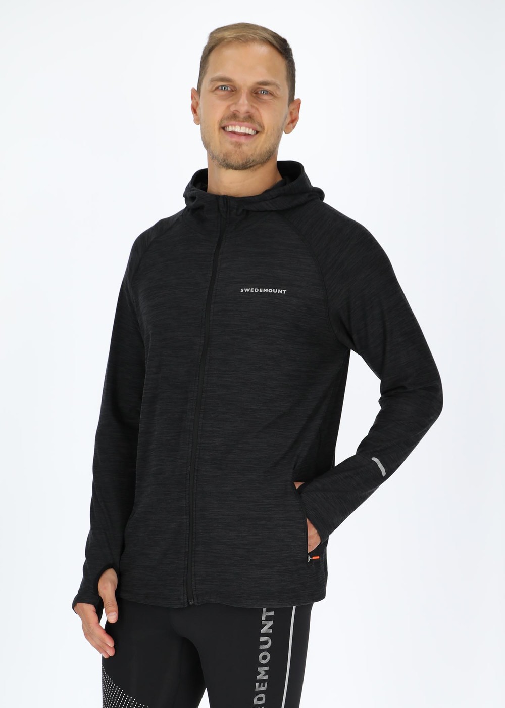 Multi Hood Fullzip, Black Melange/Black, Xl,  Tröjor