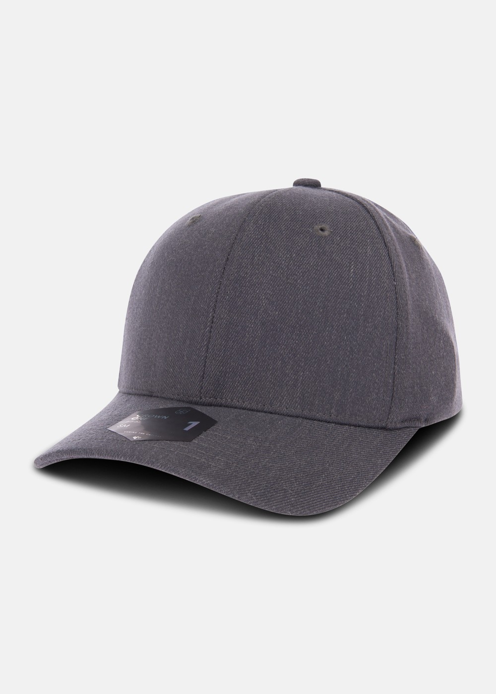 Crown 1 Premium Baseball Cap, Dk Grey Melange, S/M,  Hattar