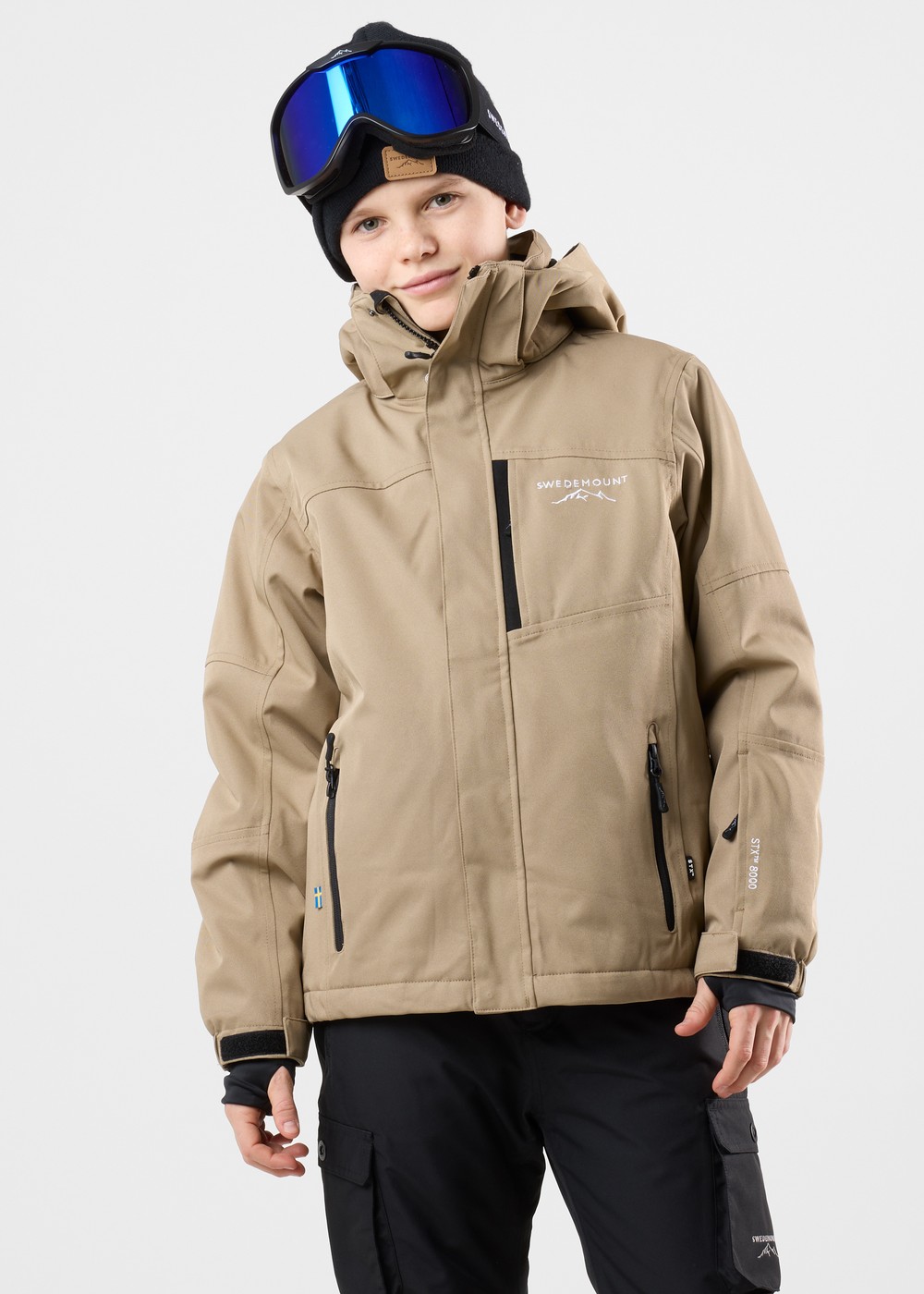 St. Anton Jacket Jr, Dk Beige/Black, 128,  Skidjackor