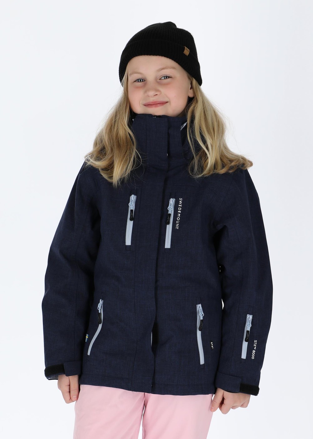 Cervinia Jacket Jr, Navy Melange/Lt Blue, 140,  Skidjackor