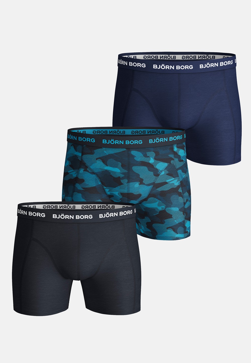 Produktfoto för Björn Borg Essential 3-pack Cotton Stretch Shorts - Size XXL