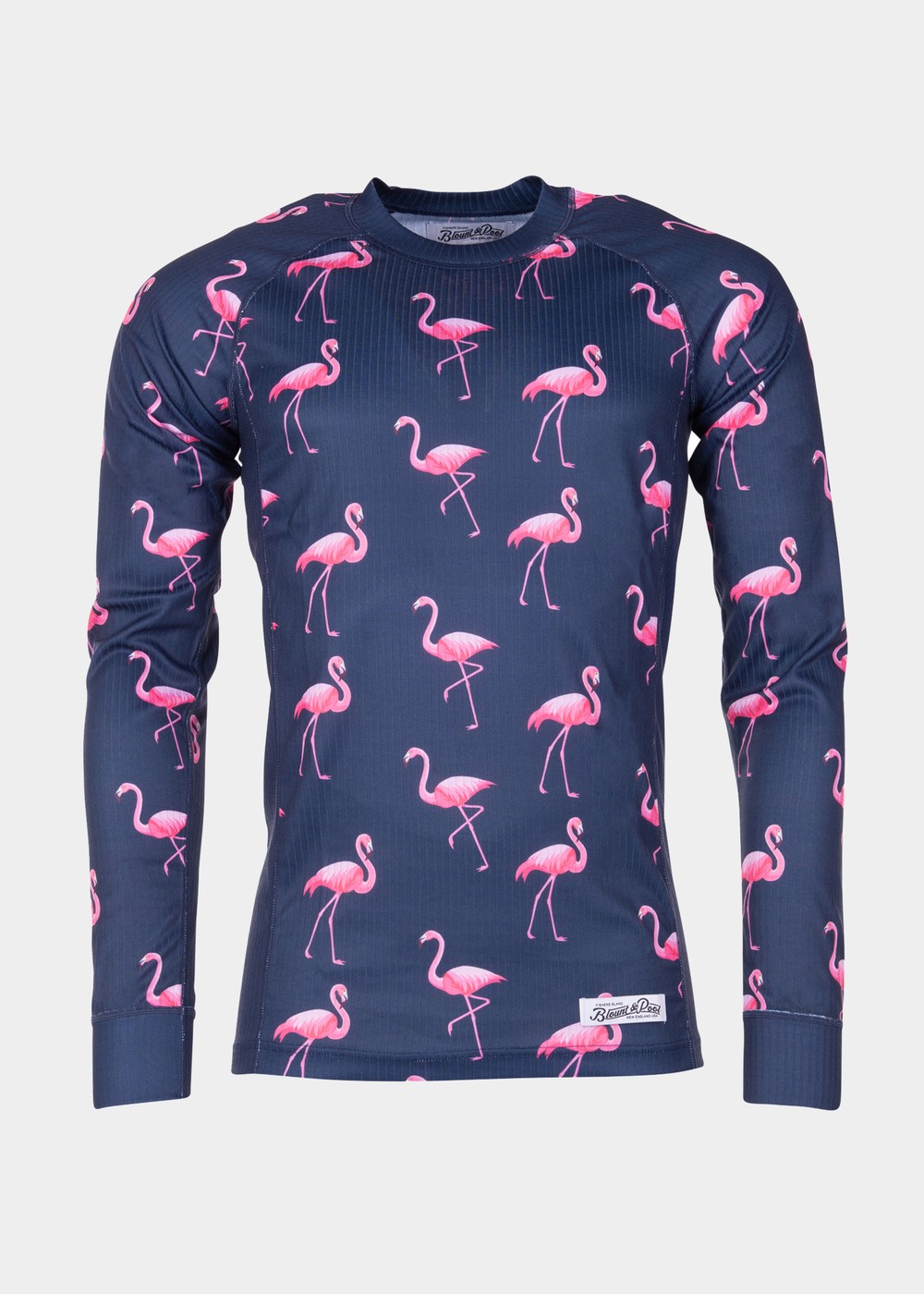 Crewneck L/S Baselayer, Navy Flamingo, S,  Underställströjor