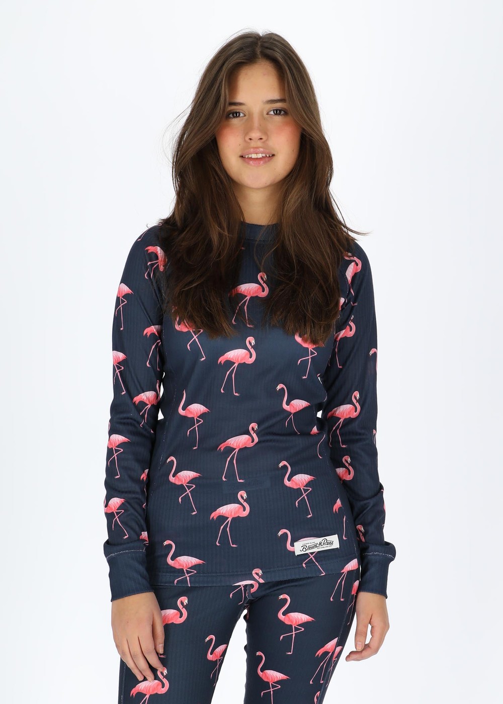 Crewneck L/S Baselayer W, Navy Flamingo, 38,  Underställströjor