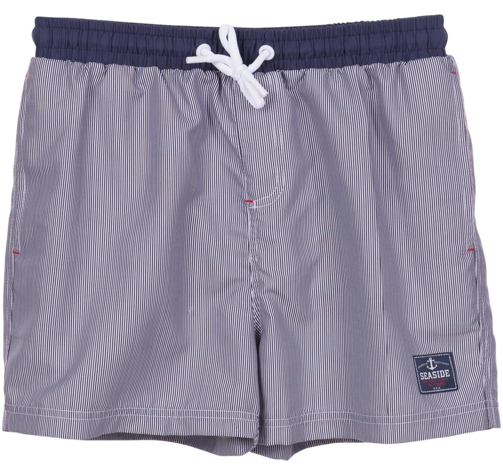 Stripe Beachshorts, Lt Blue/Navy, Xs,  Badbyxor