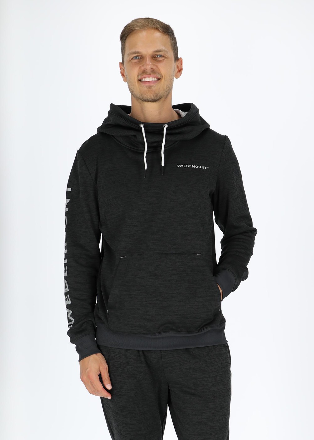 Training Logo Hood, Charcoal Melange/Lt Grey Mel, M,  Hoodies