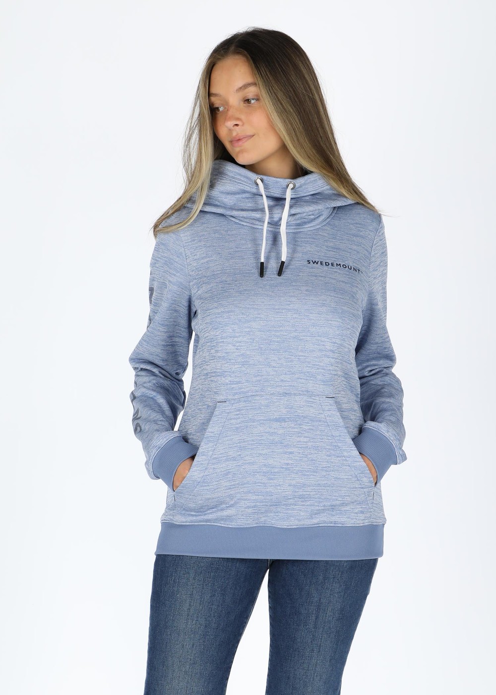 Training Logo Hood W, Lt Blue Melange/Navy Melange, 36,  Hoodies