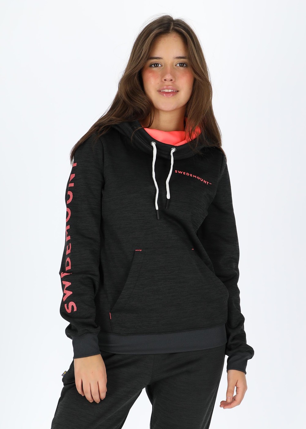 Training Logo Hood W, Charcoal Melange/New Pink, 36,  Hoodies