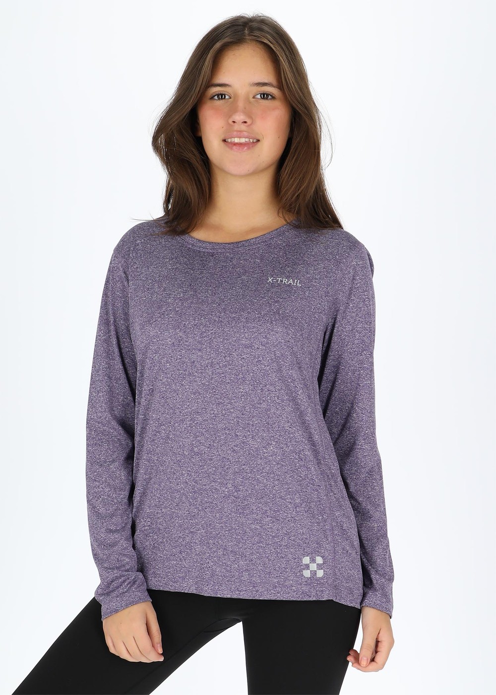 Training L/S Tee W, Purple Melange, 34,  Löpar-T-Shirts