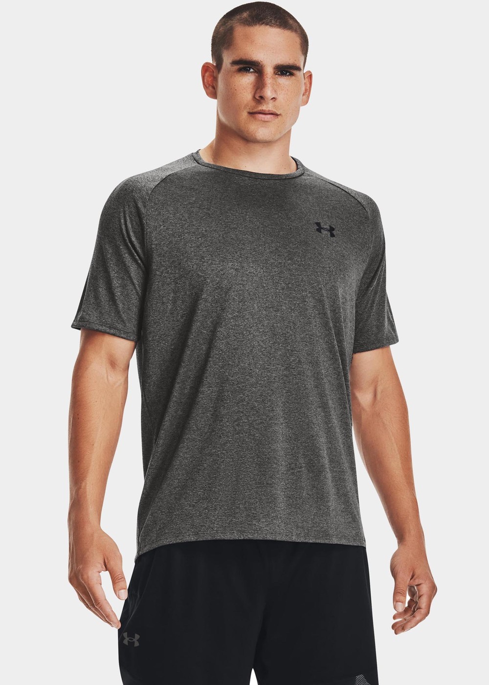Ua Tech 2.0 Ss Tee, Carbon Heather, M,  Tränings-T-Shirts Ua Tech 2.0 Ss Tee, Carbon Heather, M,  Tränings-T-Shirts