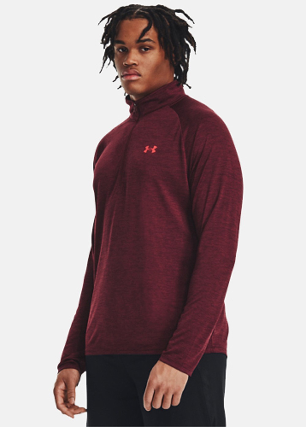 Ua Tech 2.0 1/2 Zip, Dark Maroon, S,  Löparkläder