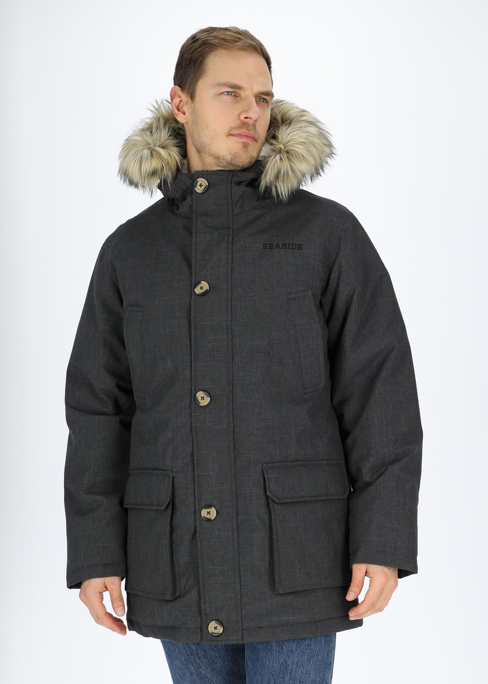 Oregon Parka Sr, Grey Melange, S,  Vinterjackor