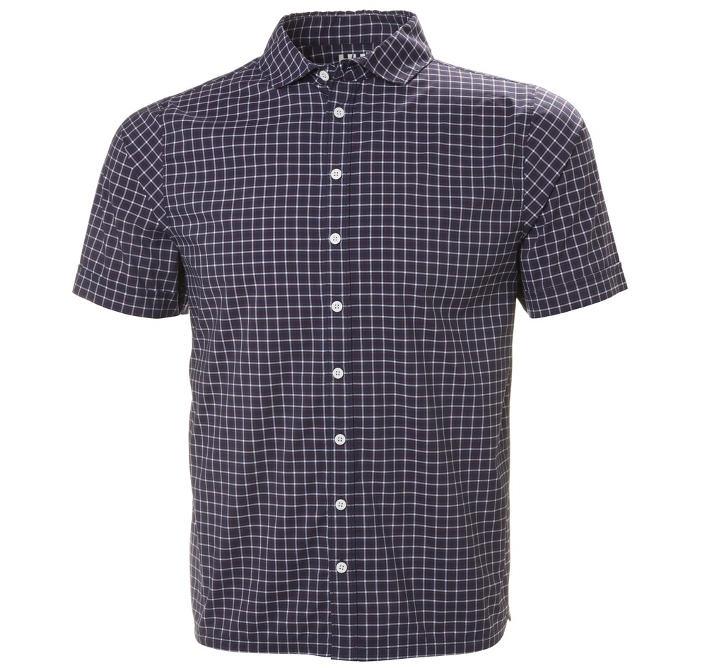 Hp Club Qd Ss Shirt, 598 Navy Check, S,  T-Shirts