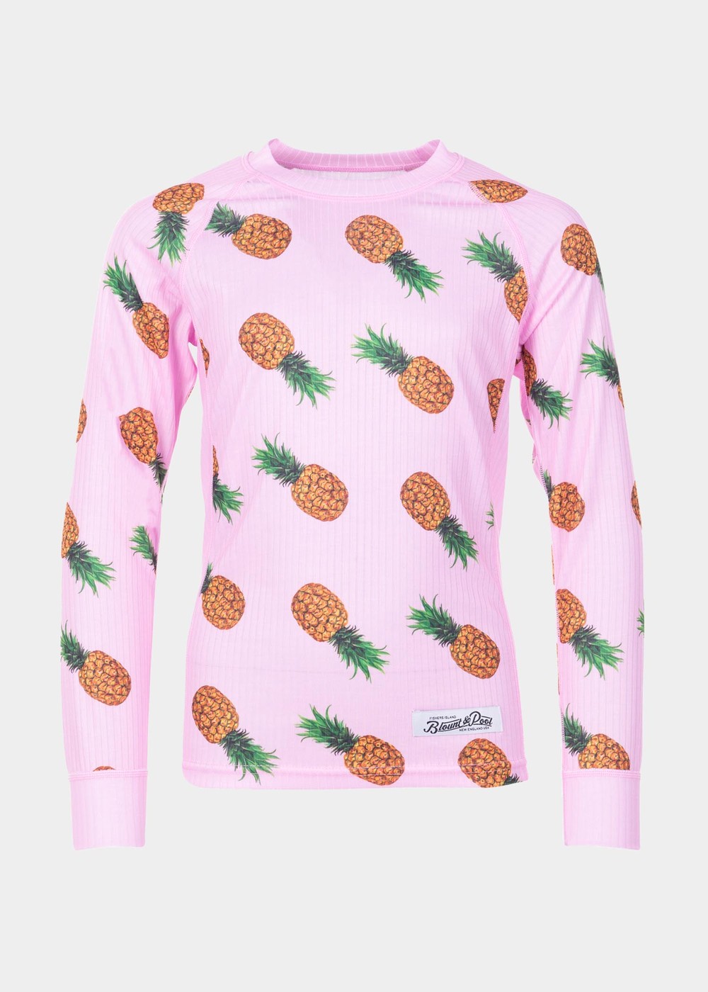 Crewneck L/S Baselayer Jr, Pink Pineapple Print, 150,  Underställströjor Crewneck L/S Baselayer Jr, Pink Pineapple Print, 150,  Underställströjor
