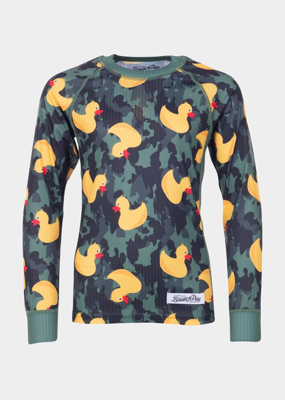 Crewneck L/S Baselayer Jr, Camo Yellow Duck, 170,  Underställströjor