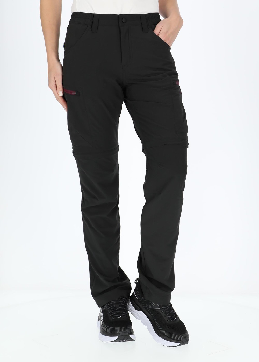 Glittertind Zip-Off Pants W, Black/Burgundy, 44,  Byxor