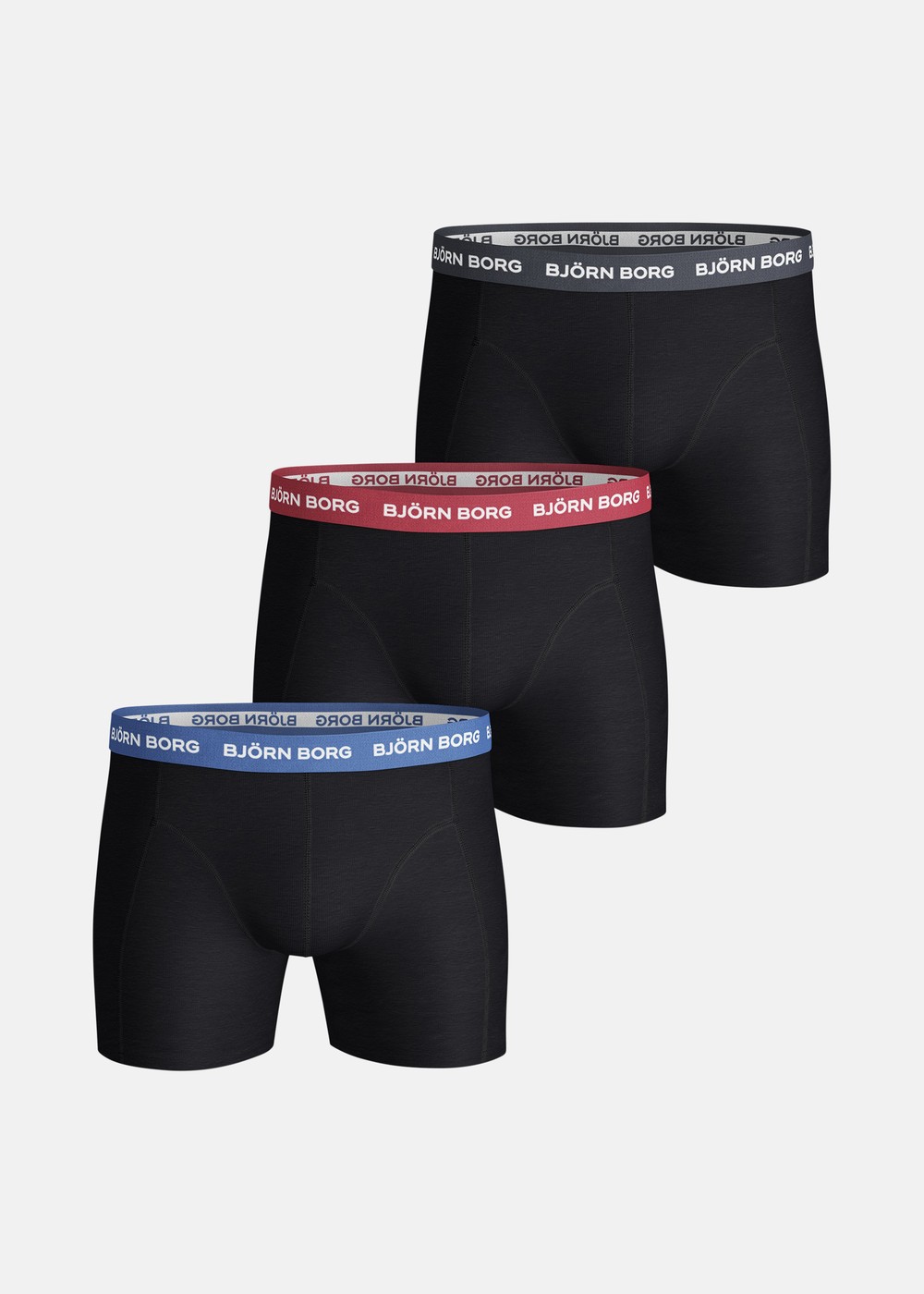 Alternativ bild 0 för Björn Borg Kalsonger 3P Essential Contrast Shorts Svart/Röd bomull XX-Large Herr
