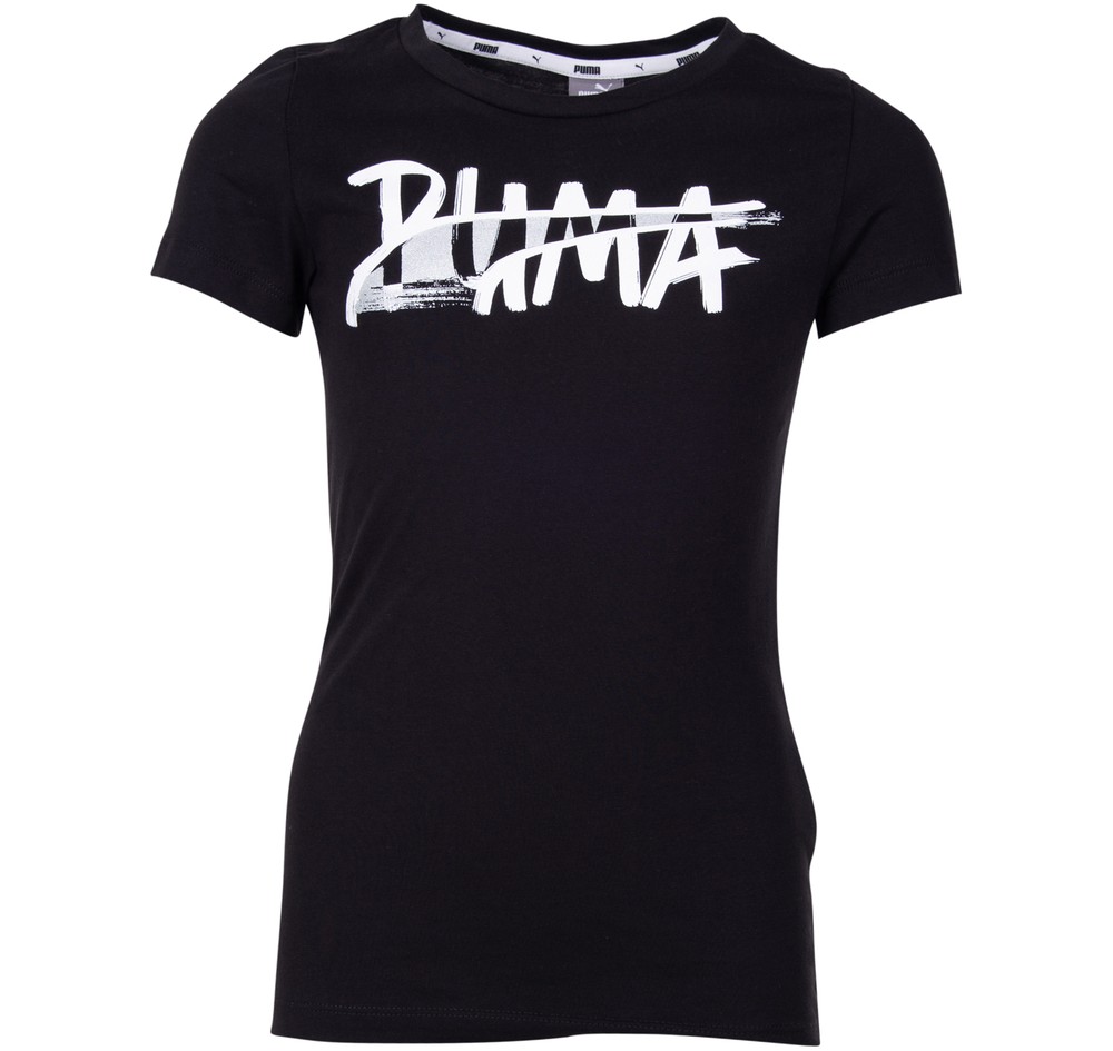 Alpha Logo Tee G, Puma Black, 116,  T-Shirts