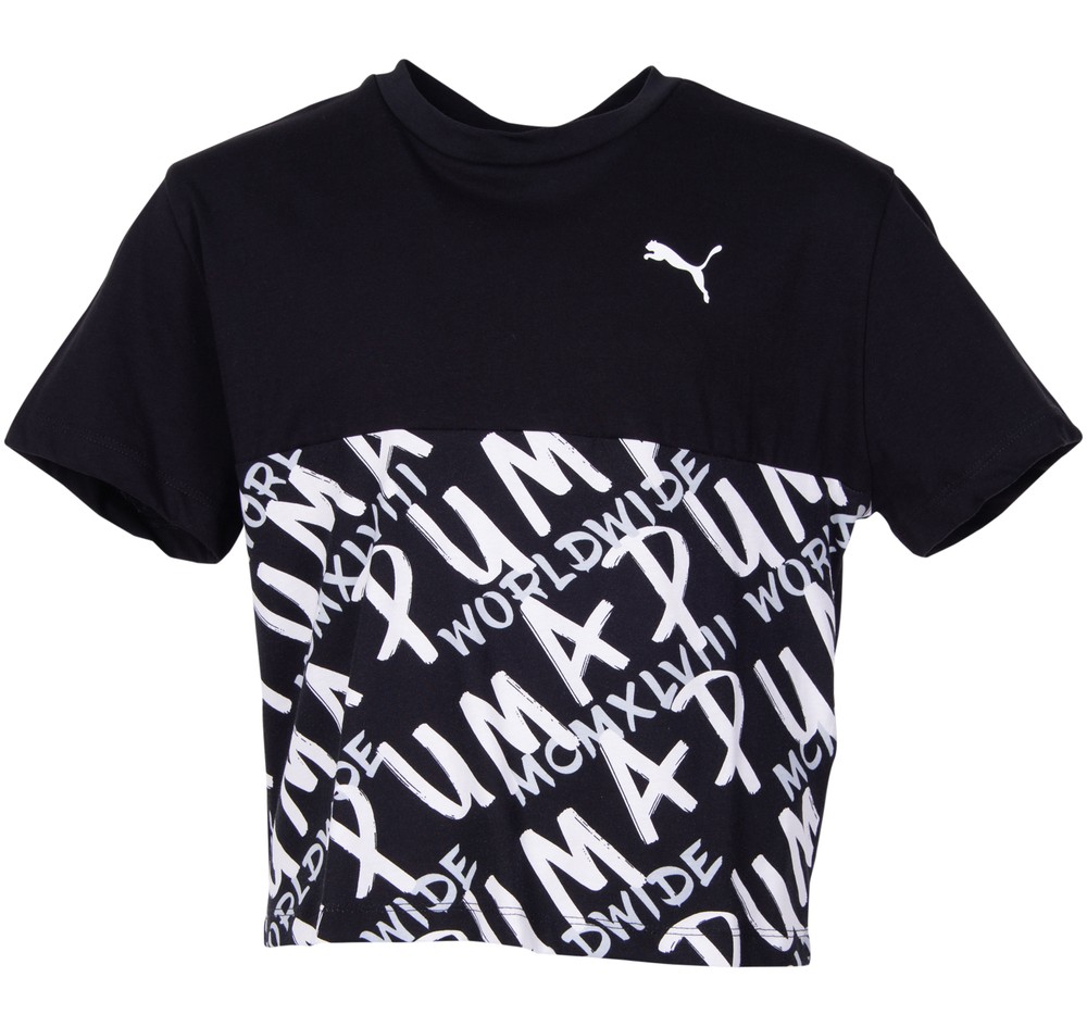 Alpha Aop Tee G, Puma Black, 116,  T-Shirts