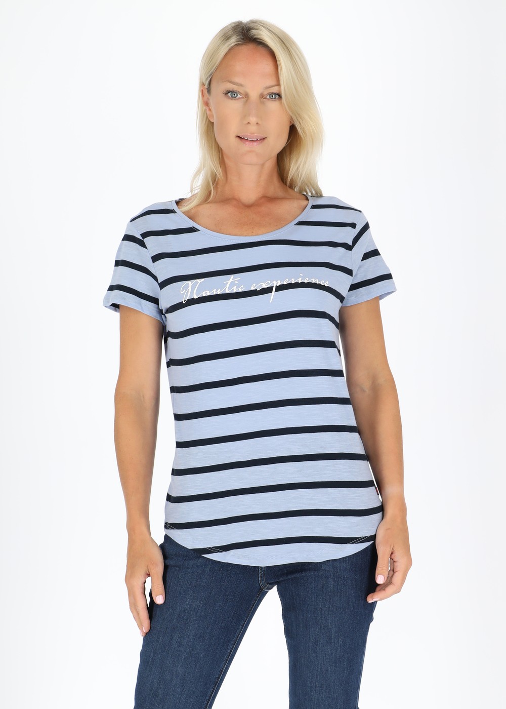 Ocean Stripe Tee W, Lt. Blue, 38,  Toppar | Kläder//Strumpor//Herr//Skidstrumpor | Padelspecialisterna