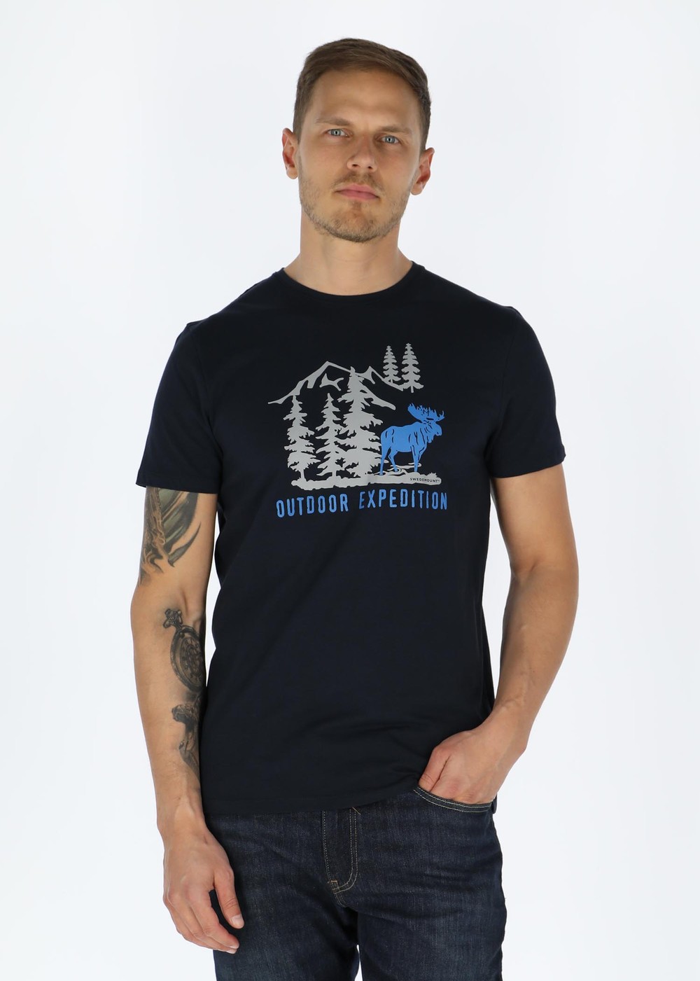 Forest Tee, Navy Elk, M,  T-Shirts Forest Tee, Navy Elk, M,  T-Shirts