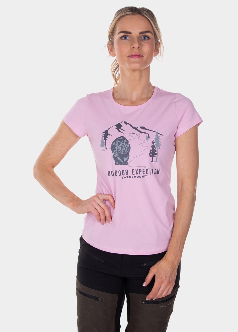 Forest Tee W Lt. Pink Bear 40  T-Shirts
