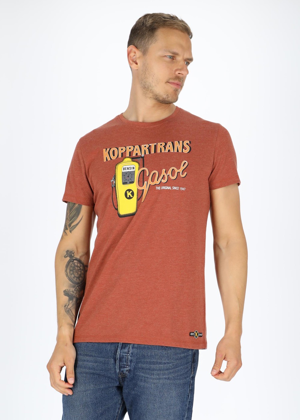 Gasoline Tee, Rost Red Melange, L,  T-Shirts