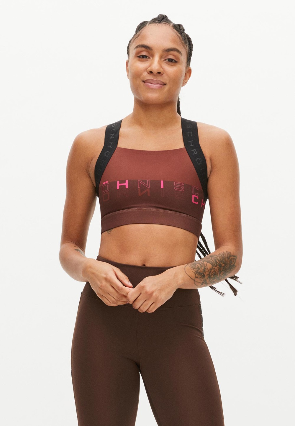 Kay Printed Sports Bra, Kay Printed Brown, Xs,  Löparkläder